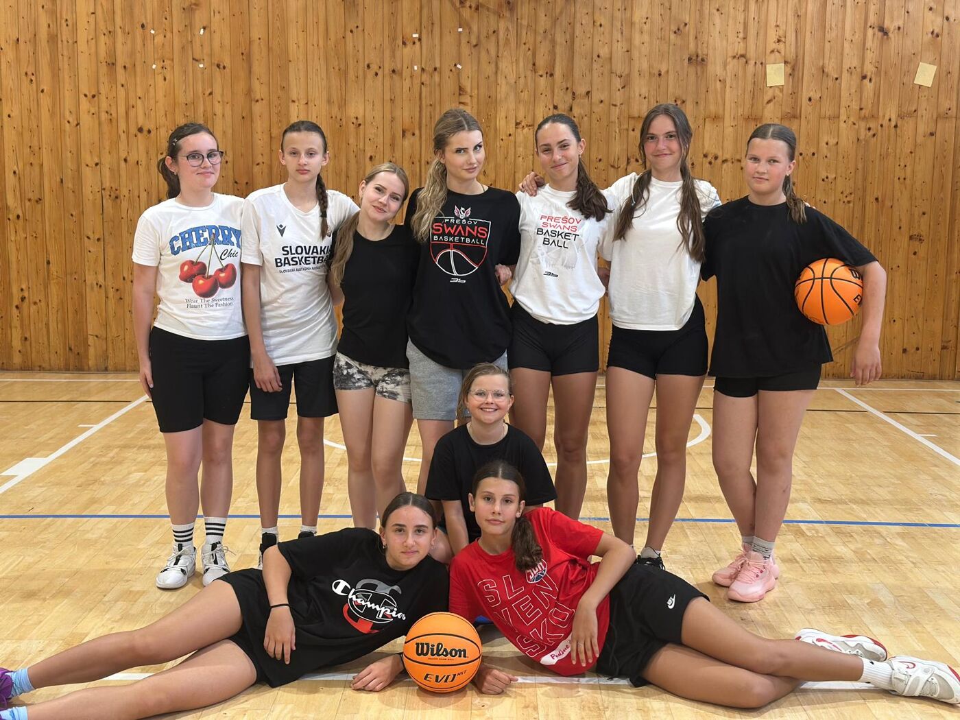 Girls playing basketball